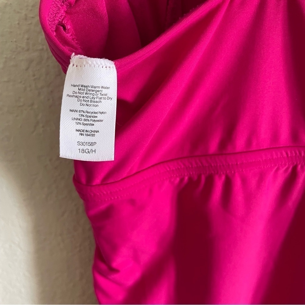 Birdsong woman’s tankini top 2X hot pink wired swim beach wear summer vacation - Picture 4 of 9